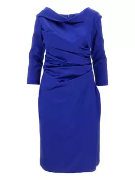 Платье миди с драпировкой Talbot Runhof, синий