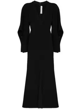 Платье миди с драпировкой VICTORIA BECKHAM, черный
