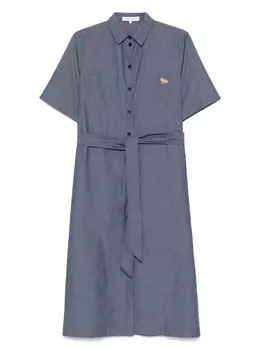 Платье миди с двумя карманами Maison Kitsun, синий