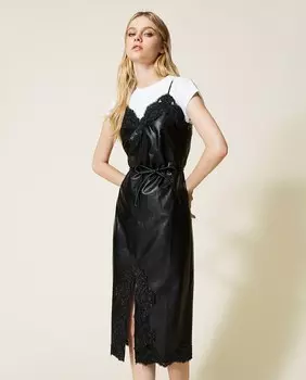 Платье миди с футболкой Twinset, черный