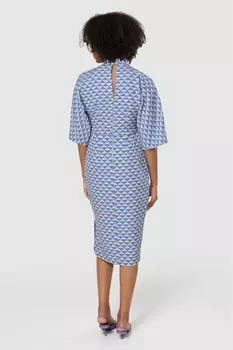 Платье миди с геометрическим принтом Closet London, фиолетовый