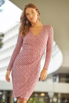 Платье миди с геометрическим принтом Joe Browns, красный