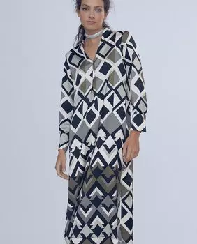 Платье миди с геометрическим принтом Lola Casademunt, мультиколор