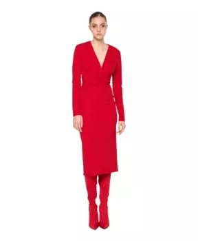 Платье миди с глубоким вырезом Silvian Heach, красный