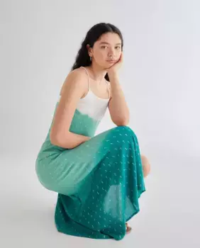 Платье миди с глубокими бретельками Green Coast, цвет Verde Pato