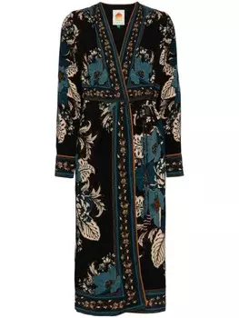 Платье миди с гобеленом FARM Rio Blossom, синий