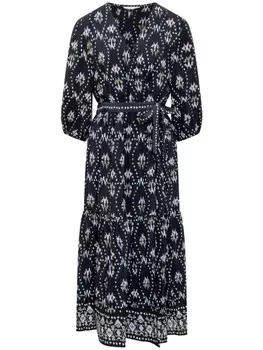 Платье миди с графическим принтом Ba&Sh, синий