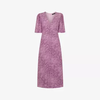 Платье миди с графическим принтом и короткими рукавами Whistles, мультиколор