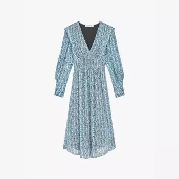 Платье миди с графическим принтом Rinate и длинными рукавами Iro, мультиколор