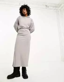 Платье миди с худи и приталенной юбкой-стойкой ASOS