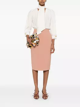 Платье миди с кантом Elisabetta Franchi, нейтральный