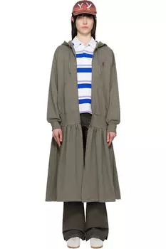 Платье-миди с капюшоном и серой джерси OPEN YY