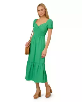 Платье миди с коротким рукавом Adrianna Papell, зеленый