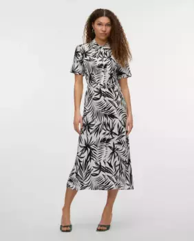 Платье миди с коротким рукавом Vero Moda, белый