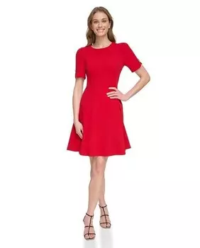 Платье миди с короткими рукавами Dkny, красный