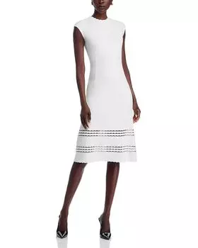 Платье миди с короткими рукавами-кап Misook, белый