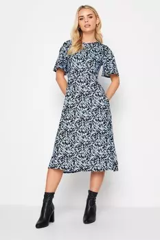 Платье миди с короткими рукавами Pixiegirl Petite, синий