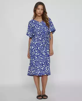 Платье миди с короткими рукавами Vila, синий
