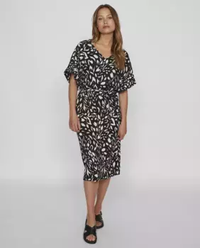 Платье миди с короткими рукавами Vila, черный