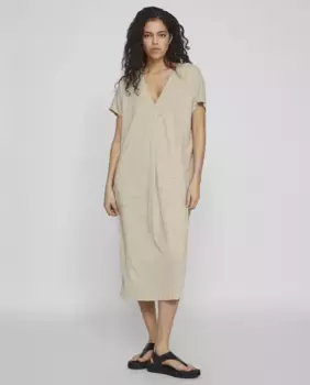 Платье миди с короткими рукавами Vila, цвет Caramelo