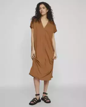 Платье миди с короткими рукавами Vila, цвет Cuero
