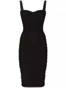 Платье миди с корсетом DOLCE & GABBANA, черный