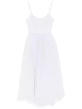 Платье миди с корсетом из тюля ZIMMERMANN, синий