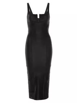 Платье миди с корсетом Scuba GOOD AMERICAN, черный