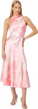 Платье миди с косым вырезом и воротником-хомутом Foreste Ted Baker, коралловый