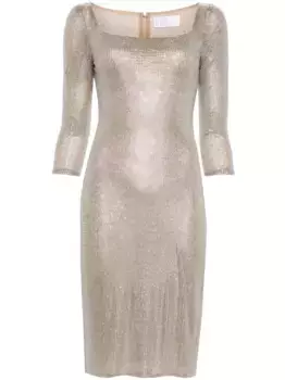 Платье миди с кристаллами Giuseppe Di Morabito, нейтральный