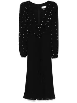 Платье миди с кристаллами NISSA, черный