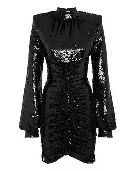 Платье-миди с кристаллами Philipp Plein, черный