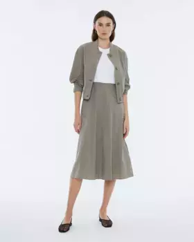 Платье миди с круглым вырезом и без рукавов Andam, цвет Caqui