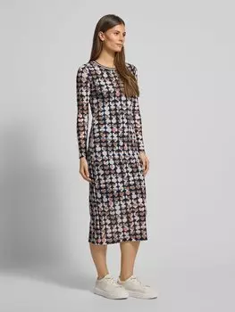 Платье миди с круглым вырезом в рубчик Marc Cain