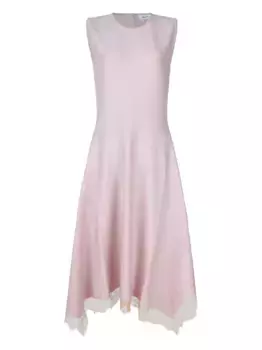 Платье миди с кружевной отделкой Alexander McQueen, розовый