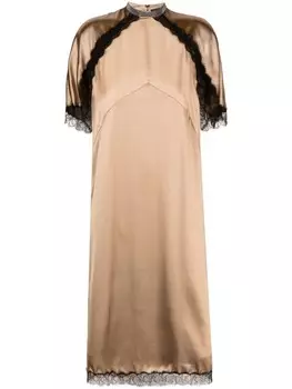 Платье миди с кружевной отделкой Fabiana Filippi, коричневый