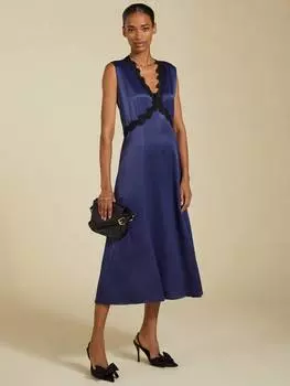Платье миди с кружевной отделкой marcella Baukjen, цвет Deep Indigo