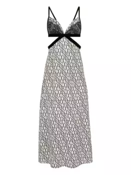 Платье миди с кружевной вставкой Nina Ricci, белый