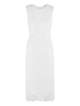 Платье миди с кружевными деталями ERMANNO FIRENZE, белый