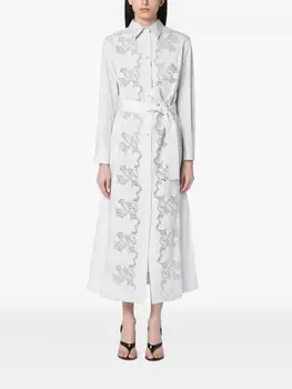 Платье миди с кружевными вставками P.A.R.O.S.H., серый