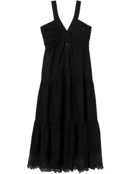 Платье миди с кружевом Claudie Pierlot, черный