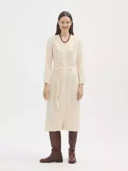 Платье миди с кружевом и V-образным вырезом Nice Things, цвет Crudo