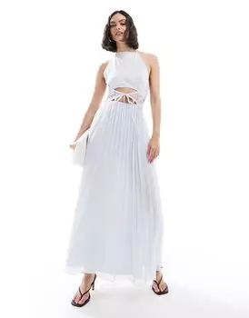 Платье миди с кружевом и завязками на талии ASOS DESIGN