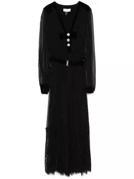 Платье миди с кружевом NISSA, черный