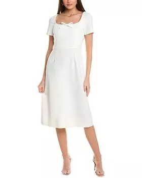 Платье-миди с квадратным вырезом Carolina Herrera, белый