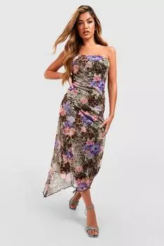 Платье миди с леопардовым цветом Boohoo, коричневый