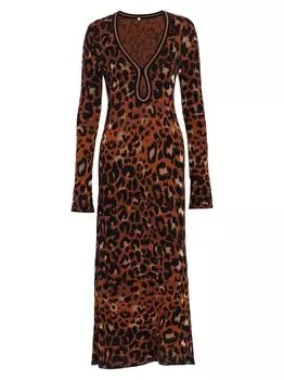 Платье миди с леопардовым принтом Amur Johanna Ortiz