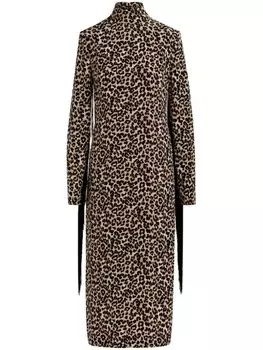 Платье миди с леопардовым принтом Essentiel Antwerp, черный