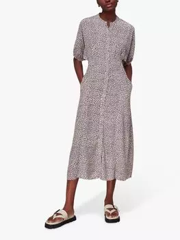 Платье миди с леопардовым принтом Whistles, Сиреневый/Мульти
