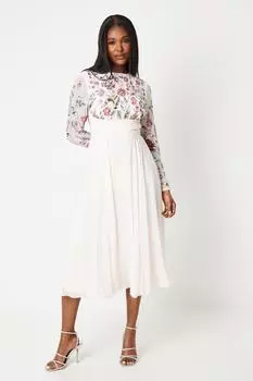 Платье миди с лифом, украшенным вручную Coast, розовый